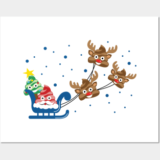 Christmas Poop Emojis Posters and Art